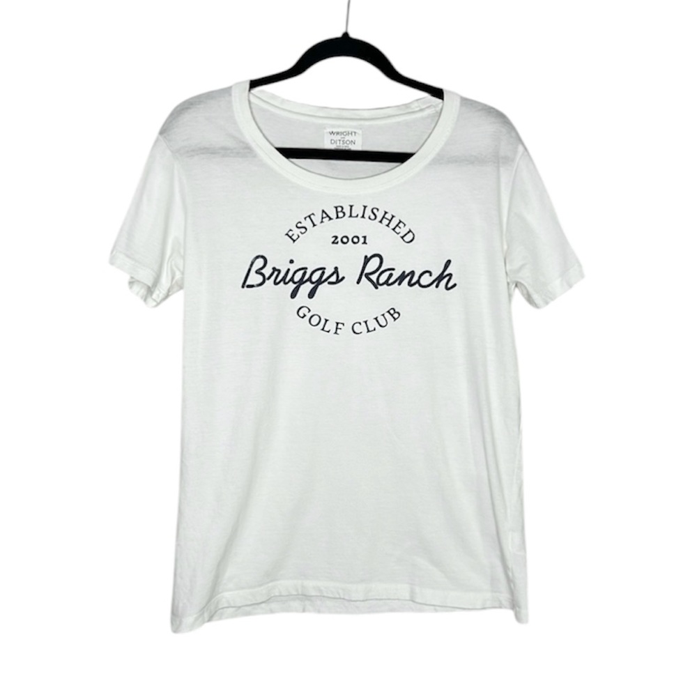 Briggs Ranch Golf Club 100% Cotton white Tee size Medium